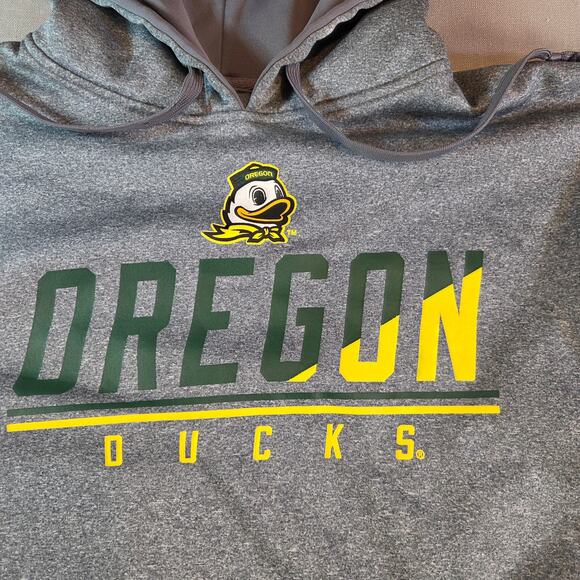 Champion Oregon Ducks Hoodie Gray Pullover Sweatshirt Men’s Size L - Picture 2 of 13